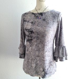 COCOMO Grey Sequined Top